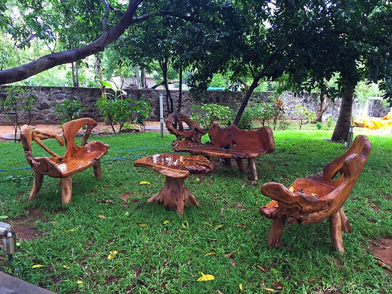 Teak Garden Bench primitive